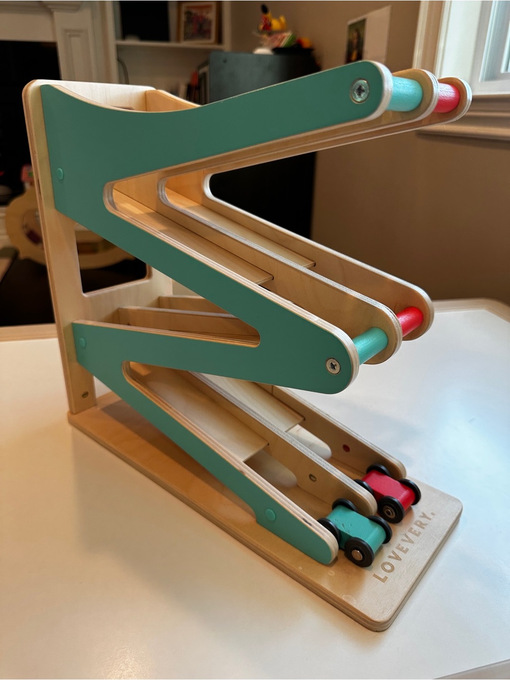 Lovevery Race & Chase Ramp with 2 cars